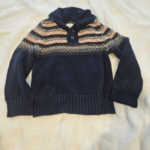 Peek Navy Hooded Sweater with Multicolor Stripes